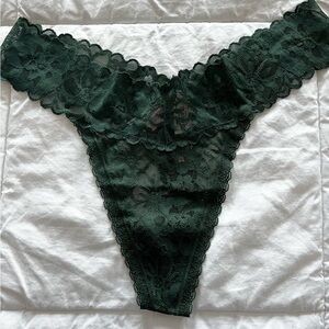 NWT Victoria Secret forest green thong